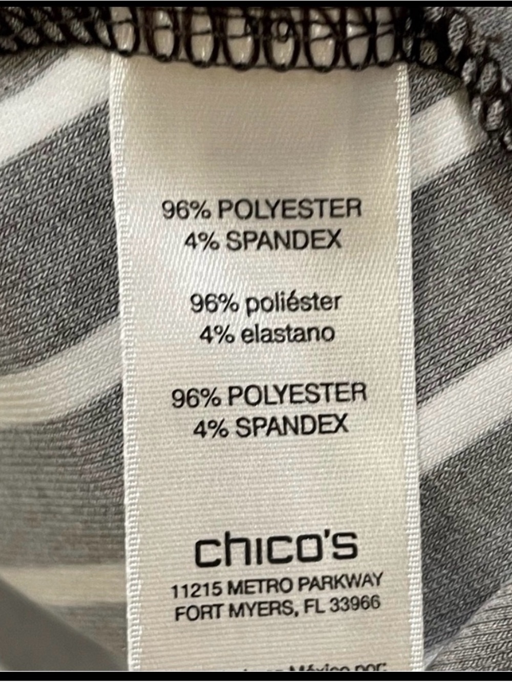 Chico's Brown and White Striped Open-Front Jacket Sz4 - Picture 6 of 6